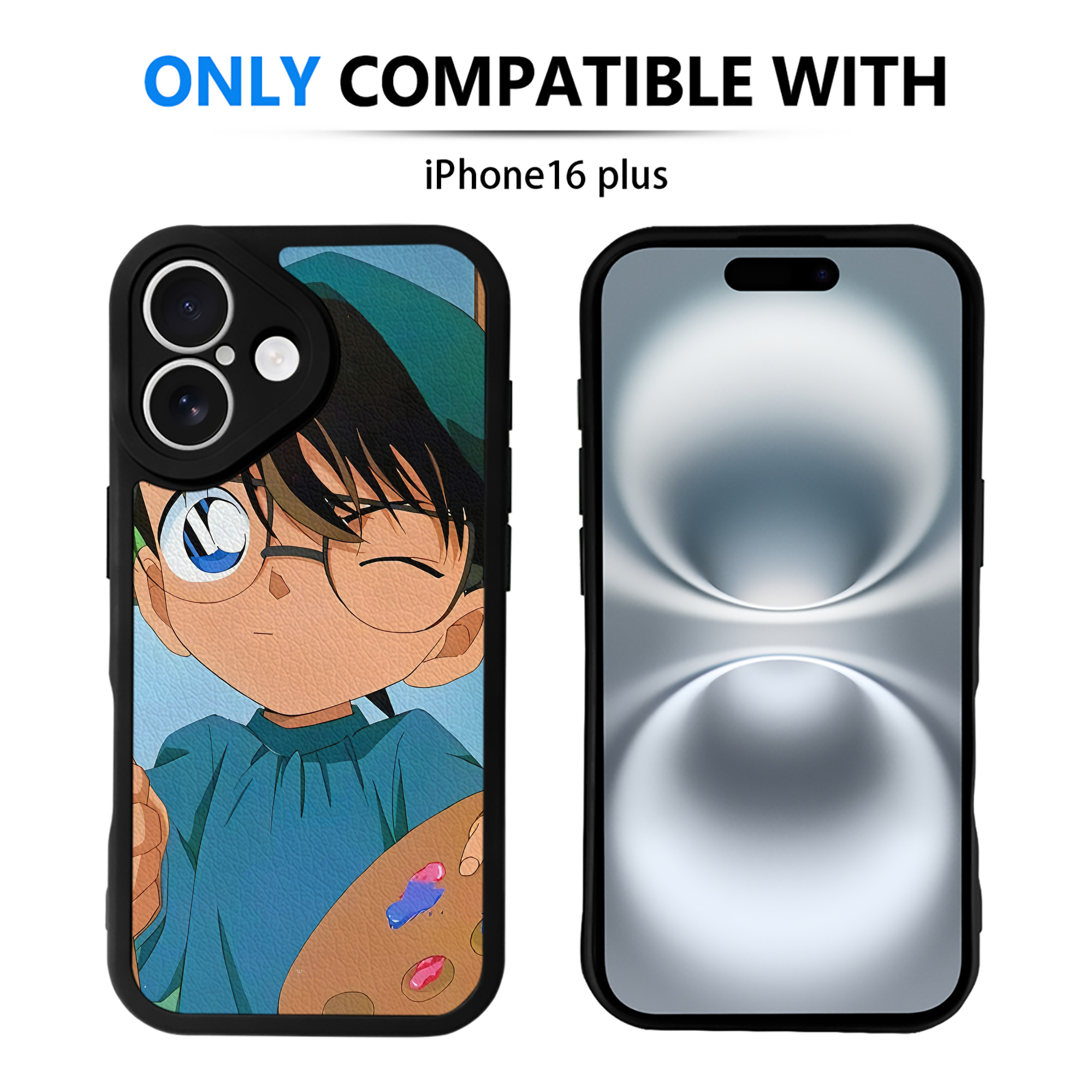（画像用） 名探偵コナン Detective Conan 【iPhone 16シリーズ対応】シリコンスマホケース（レザー調） 材質：シリコン